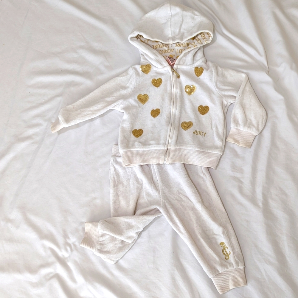 COPY - Juicy Couture Size 6/9 month Baby Girl Zip Hoodie Set